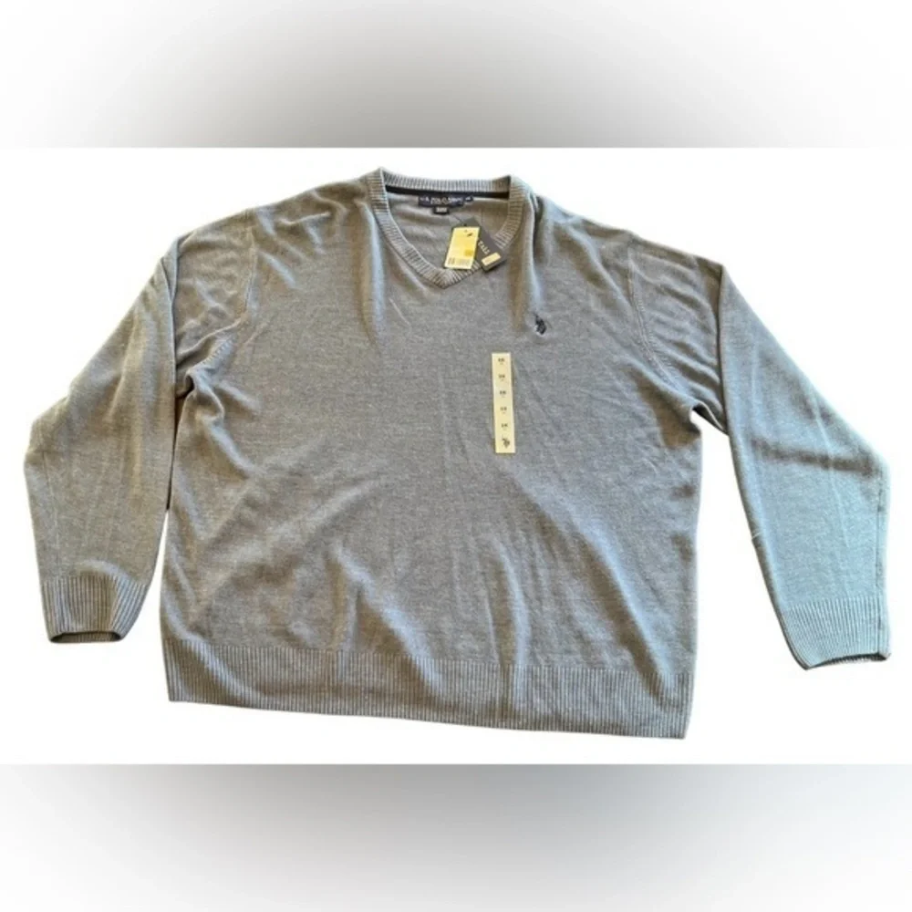 US Polo Assn Sweater‎ Men's Denim Heather Blue 100% Acrylic NWT Sz 3x